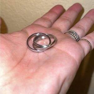Trinity connected ring size 11 silver color